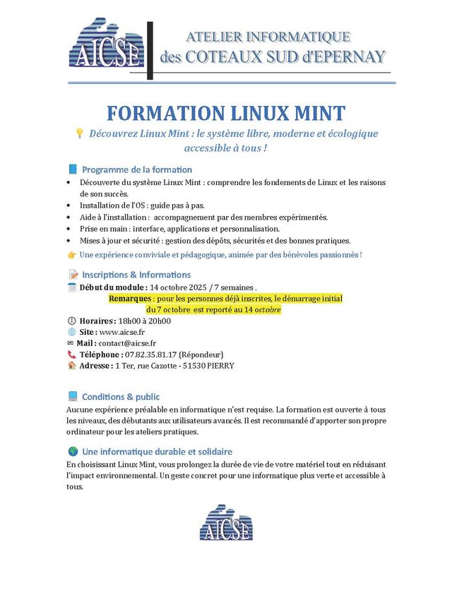 Programme Formation LinuxMint