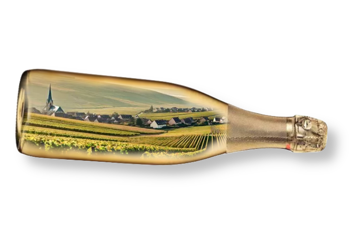 Paysage en bouteille champagne