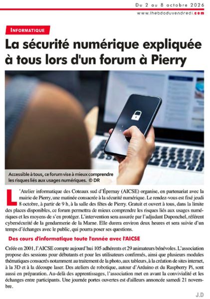 Hebdo du Vendredi- matinée cyber Sécurité